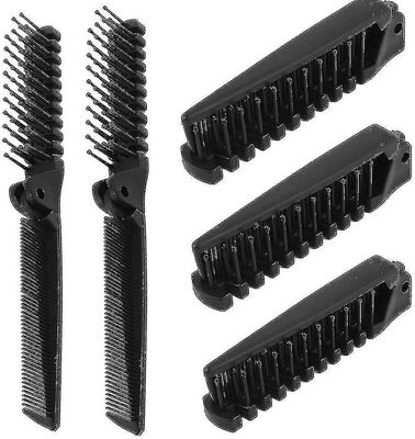 Folding Hår Børste, 5 Pack Portable Travel Hair Brush Hair Comb, Plastic Folding