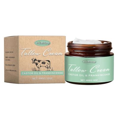 Ruoholla ruokittu naudan tali suitsukeöljyllä ja risiiniöljyllä, luomu naudan talin kosteusvoide iholle 1pcs