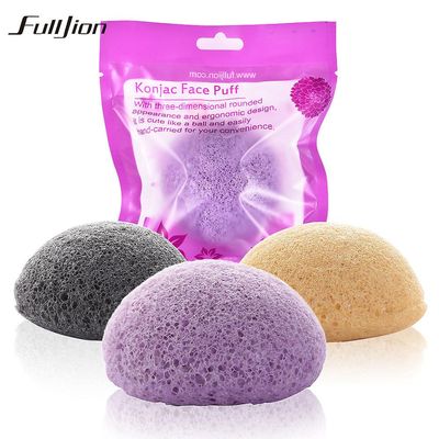 Naturlig Konjac Konnyaku Fiber Ansigt Vask Udrensning Sponge Puff Exfoliator-bymy001 Gul