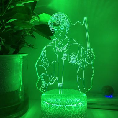 Magic Academy Harry Potter yövalo 3d Led Illusion -lamppu lasten makuuhuoneen koristevalaisimelle - Kuvio Mcrack-istuin