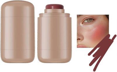 unbrand Pocket Blush Stick, monikäyttöinen pitkäkestoinen sileä poskipunapuikko, 3-in-1 rakennettava luonnollinen mattaposkipunapuikko poskille, si...