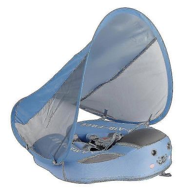 Kiinteä, ei-täytettävä vauvojen ja taaperoiden uimarengas, vedenpitävä ja ilmatiivis, aurinkosuojalla, kotikäyttöön Sininen