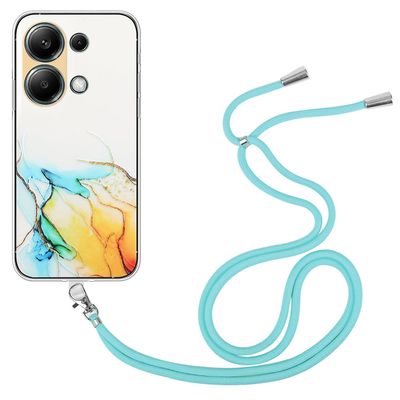 Xiaomi Redmi Note 13 Pro 4G / Poco M6 Pro 4G TPU -kotelolle ontto marmorikuvio ohut puhelimen kansi Keltainen