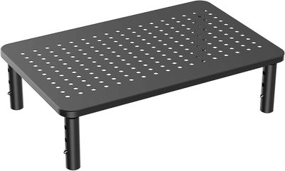 Monitor Stand Riser -acsergery 3 korkeus säädettävä näyttöteline Ergonominen metallimonitorin lahja