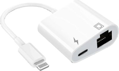 Lightning-Ethernet-sovitin, yhteensopiva 2 in 1 Ethernet Lan -verkkosovitin latausportilla