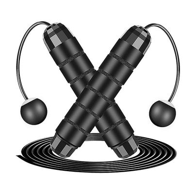 Jump Rope Hurtig hastighed Jumping Reb Kabel med kuglelejer Sort sæt