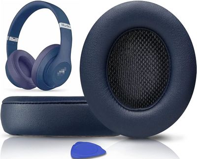 Erstatning øreputer, puter for Beats Studio 2 og Studio 3, kablede og trådløse hodetelefoner, øreputer med mykt proteinskinn, støyisoleringsminne, Foa