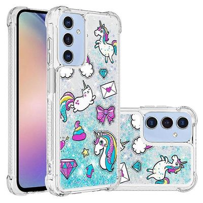 Samsung Galaxy A16 5G Galaxy A16 4G -kotelolle YB Quicksand Series-2 nestemäinen quicksand-kuvio TPU Phon Monivärinen Horse and Diamond