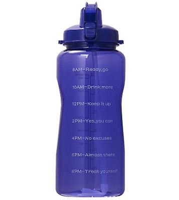 Lauwodun 2.2l Gradient Color Høj temperatur resistente Plastic Cup Straw Bounce Fitness Udendørs Sport Stor kapacitet Vandflaske blå