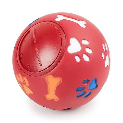 Hund Legetøj Gummikugle Chew Dispenser lækage Mad Play Ball Interactive Pet Dental Begyndervanskeligheder Training Legetøj Rød L