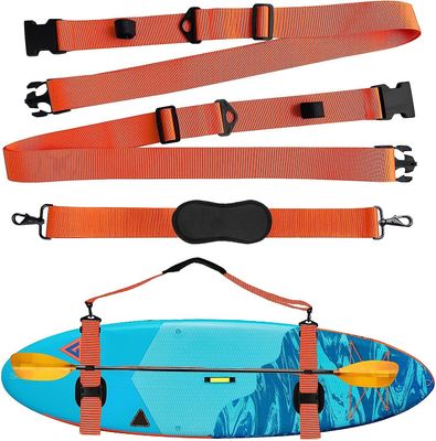 Justerbar bærbar bærerem til sup kajak, surfbræt, paddleboard, kano, nylon skulderrem, forstærket, orange opgradering