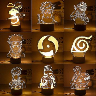 Anime Naruto Uzumaki 3d Led Night Light Kakashi Pöytävalaisin Lelut Hatake Hahmot Led Light Huoneen sisustus Lasten joululelulahja 5 18CM Warm white