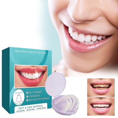 Protesetenner midlertidige falske tenner for Snap On Instant &; Confidence Smile, Dental Finér For Midlertidig Teeth Restaurering 1 Par