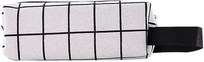 Linkrunning Klassisk bærbar penalhus penneholder arrangør Hvidt gitter 8.3*2.2*3.5 inch