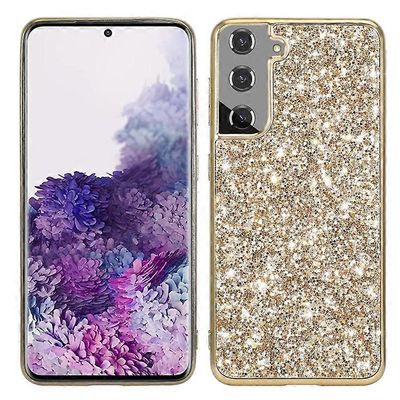 Yhteensopiva Samsung Galaxy S23 Kiiltävä Glitter Paljetit Puhelinkotelo Putoamista estävä galvanointi TPU-kehys Kova PC-takakansi Kultaa