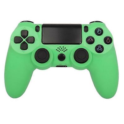Langattomalle PS4:lle Bluetooth-yhteensopiva peliohjain Kaksoisvärinäpeliohjain kaiuttimella ja päällä Vihreä Green