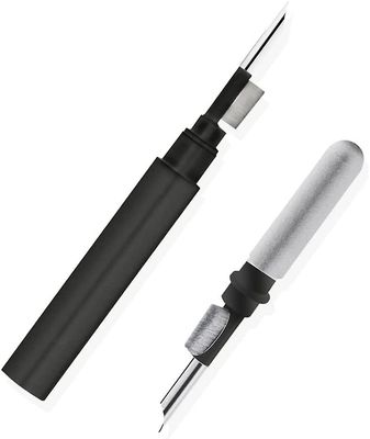AIR Bluetooth-øretelefoner Rengøring penin-øre hovedtelefoner rengøring og blødt støv fjernelse (Pen Style Black) Sort
