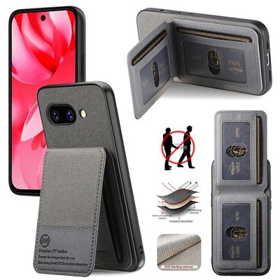 Twill-kangas nahka pystysuora kääntö RFID-korttilaukku puhelinkotelo For Google Pixel 9a