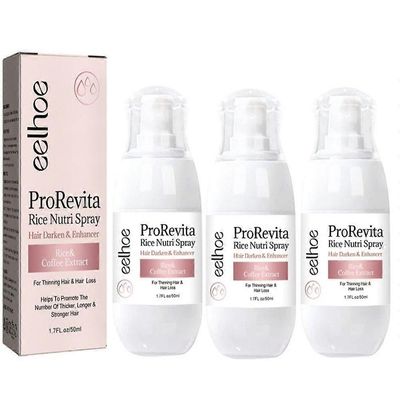 3x EELHOE ProRevita Riisipähkinäsuihke Hiusten tummentaminen ja tehostaminen Kahviuute 50ml