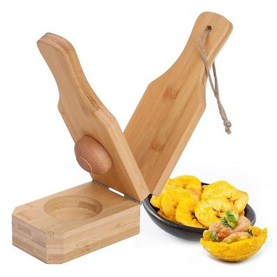 Hoh Puinen Tostonera Plantain Press Banana Smasher Maker, 2 in 1 rapeaa tostonea paistetuille jauhobanaanilastuille ja tostone-kupeille Beige