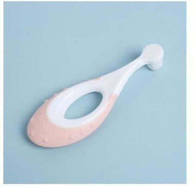 Handuo Baby tandbørste Toddler tandbørste til Baby Gum Care, Tandlæge Anbefalet (3 Pack) Pink