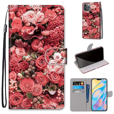 Foxdock Etui til iphone 12 Pro Max Red Rose Mobile Taske