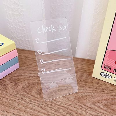 Kreativ akrylmeddelelsesnotatkort til sticky note bærbart miniskrivebræt gennemsigtig plastholderpapirvarer