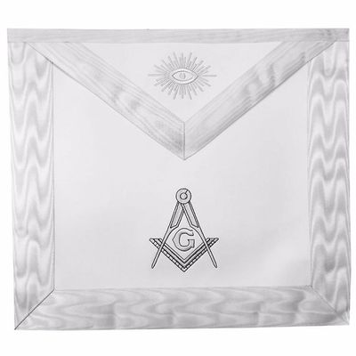 Bricks Masons frimurerisk blå lodge hvid maskine broderi forklæde med firkantet kompas med g