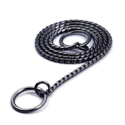 Heavy Duty Dog Choke Collar Slip Dog P Chain Snake Collar Plating Anti-Rust Dog Training -kaulukset pienille suurille koirille Musta/kulta 14IN(35CM)