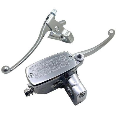 1 pari 25 mm:n etumoottoripyörän hydraulinen jarrupumppu, pääsylinteri, hopea, vasen, oikea, levyjarruvipu, yleisjarrukytkin, M10