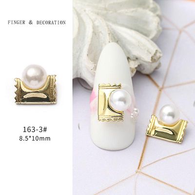Manicure Light Luksus Micro-indlagt Zircon Diamond Pearl Chain Ornament Candy Kanin Star Nail Dekoration Materiale 1633