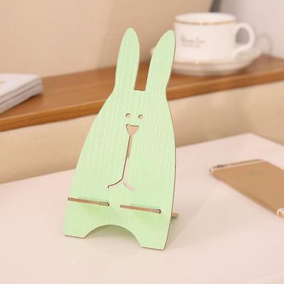 Træ farve udskrivning Desktop Cute Cartoon Animal Lazy mobiltelefon beslag Grøn kanin
