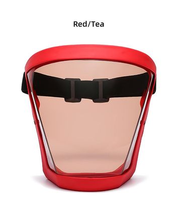 Fuld ansigtsmaske Cykling Sports Sikkerhed Beskyttende Transparent Shield (Red Frame Tea Slices) Rød