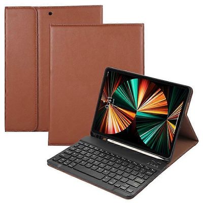 Yhteensopiva iPad Pro 12.9 (2022) / (2021) / (2020) / (2018) 2 in 1 Bluetooth-näppäimistön tablettikotelon nahkajalustan kanssa Ruskea