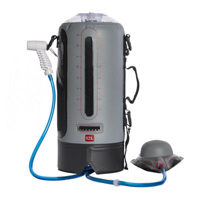 Afishtour Vannpose sammenleggbar vannbeholder 12L/20L bærbar camping dusjpose vannpose med luftpumpe for utendørs FW2085