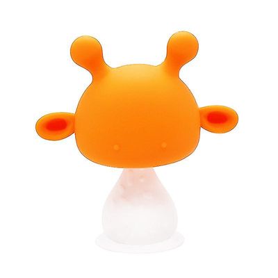 Silikone Baby Tænder Legetøj Baby Rangle Tænder Sut, Bpa Frie Tænder, Svampe tænder Orange