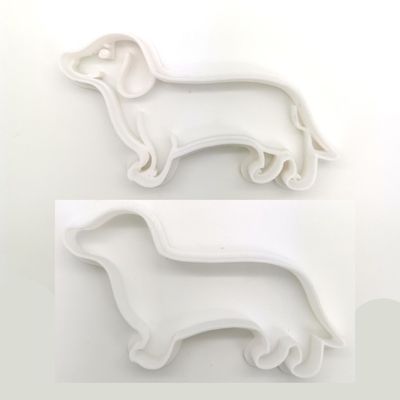 CherrysC Dachshund hund 8 cm cookie cutter 2 stykker Hvit 0001