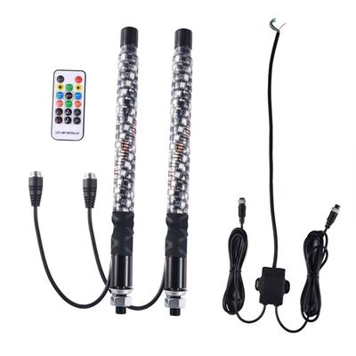 Valaistu antenni ruoskat Kierrelamppu Lipputanko Antenni ruoskat RGB LED ruoskat Valo Monivärinen 30cm