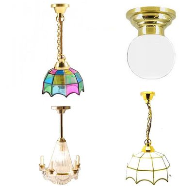 Melody Jane Dolls Houses dukker hus taklampe startsett 4 lys bryllupskake tiffany & Globusstil