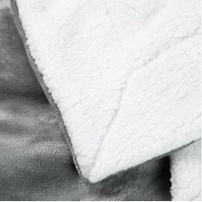 Handuo Lam Uldne Tæppe Dobbeltsidet Velvet Bed Blanket Microfiber Fluffy tæppe til seng eller sofa grå 127*152cm