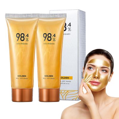 Lelinker Gold folie peel-off maske, peel-off anti-rynke ansiktsmaske, 98,4% gull ansiktsmaske, gull anti-aging ansiktsmaske for dypt renser fuktigh...