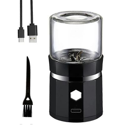 Mini sähköhiomakone kannettava vaniljahiomakone USB ladattava mylly puhdistusharjalla teetä varten Rosmariini gx20241205252 Musta