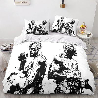 GENBAK UFC pussilakana, 3D Fighter vuodevaatteet MMA peittopäälliset, mikrokuituliina tyynyliinoilla King Single135x200cm