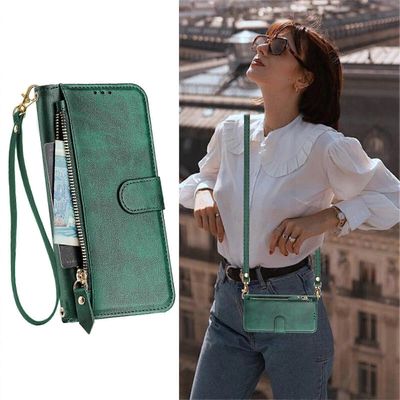 Gangxun Kotelo Oneplus Nord 3 -vetoketjulliselle käsilaukulle Lompakko Nahkapäällinen crossbody-irrotettavalla kaulanauhahihnalla, yhteensopiva One...