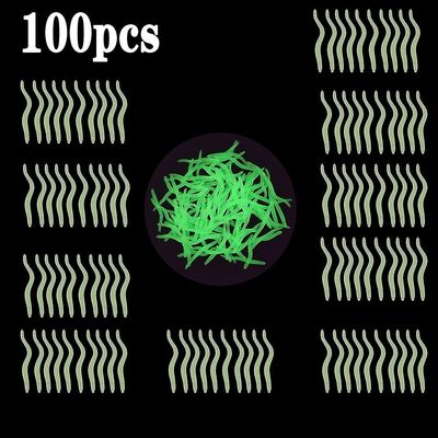Naturtro rød orm blød lokke regnorm 100pcs lysende3,5 cm