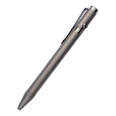Bærbar Titanium Alloy Ballpoint Pen Writing Pen Utstyr Verktøy for Utendørs Traveling Office Gift Grå