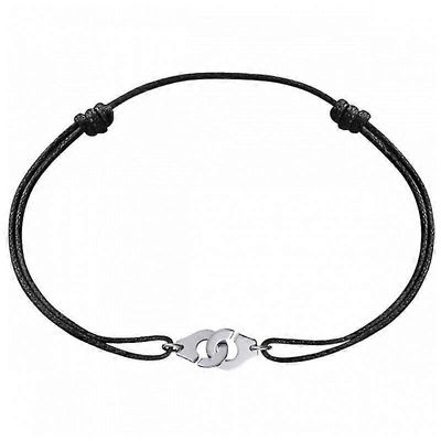 Hopeiset käsiraudat Kaulakoru narussa