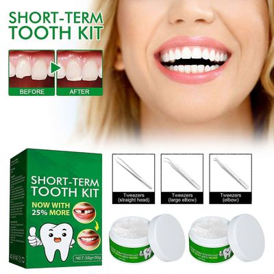 Väliaikainen hampaanvaihtosarja Temp Dental Repair 30g hammasliima x2kpl +pihdit x3kpl 1set