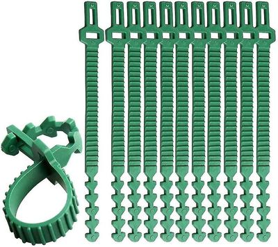 10 stk Heavy Duty Plant bånd, 35cm justerbare trebøyler Hageplantebånd Interlock For Bush Rose Support