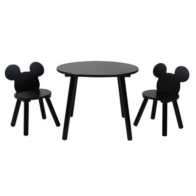 Disney Sohvapöytäsetti ja 2 muotoiltua tuolia Mikki Hiiri Musta